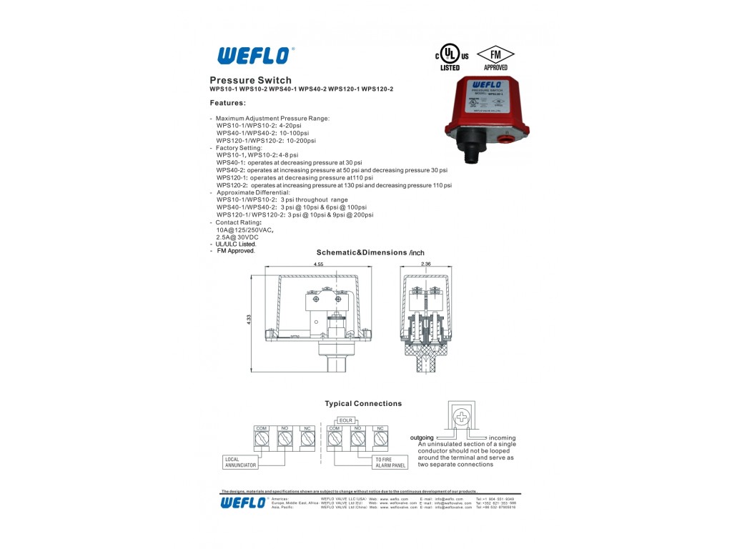 Weflo pressure switch